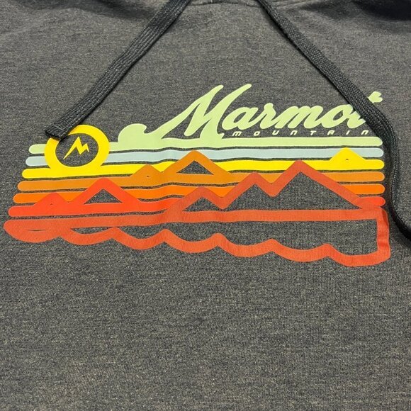 MARMOT Hoodie Sweatshirt Pullover Front Graphic Outdoor Long Sleeve Size XL - Picture 9 of 9